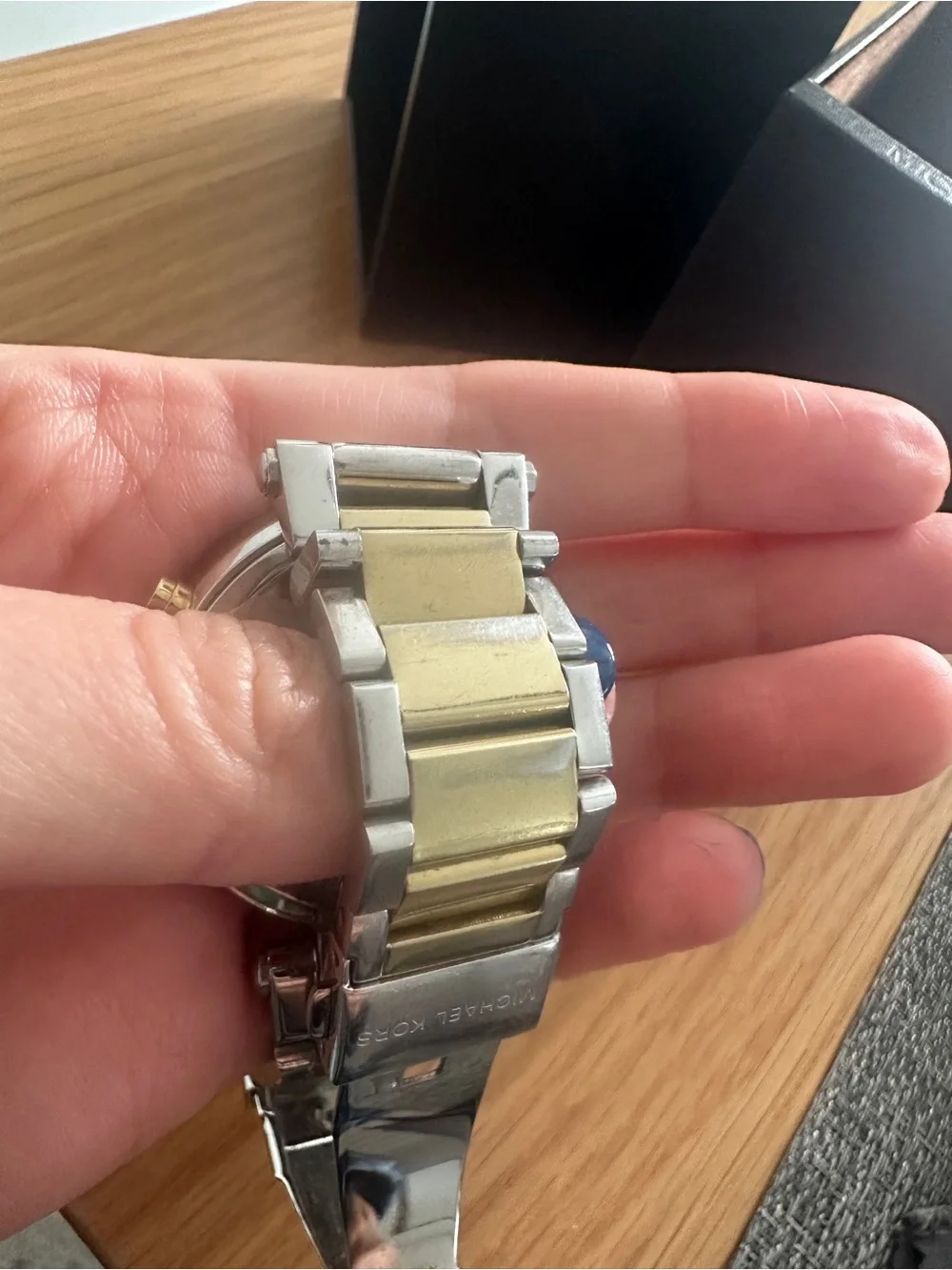Michael Kors Gold and Silver Crystal-Accent Chronograph Watch